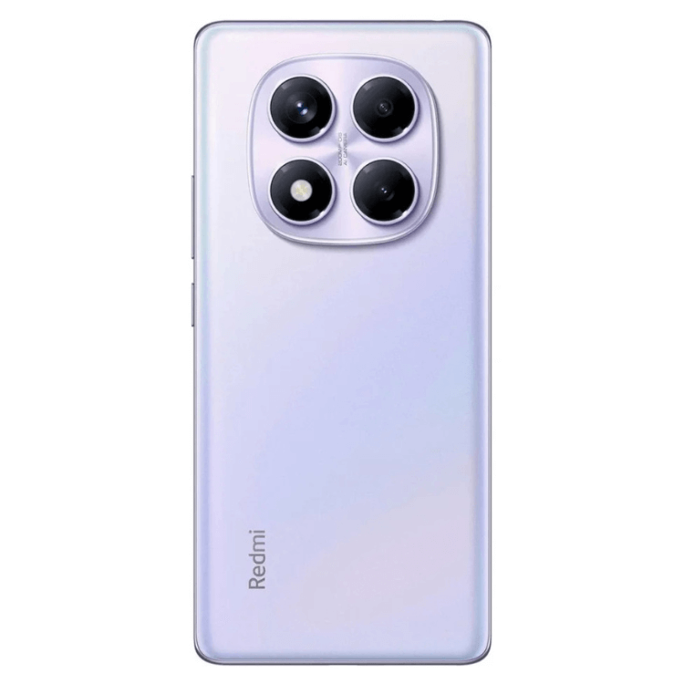 Smartphone Xiaomi Redmi Note 14 Pro, cor roxa, 4 câmeras traseiras, logotipo Redmi na parte inferior.
