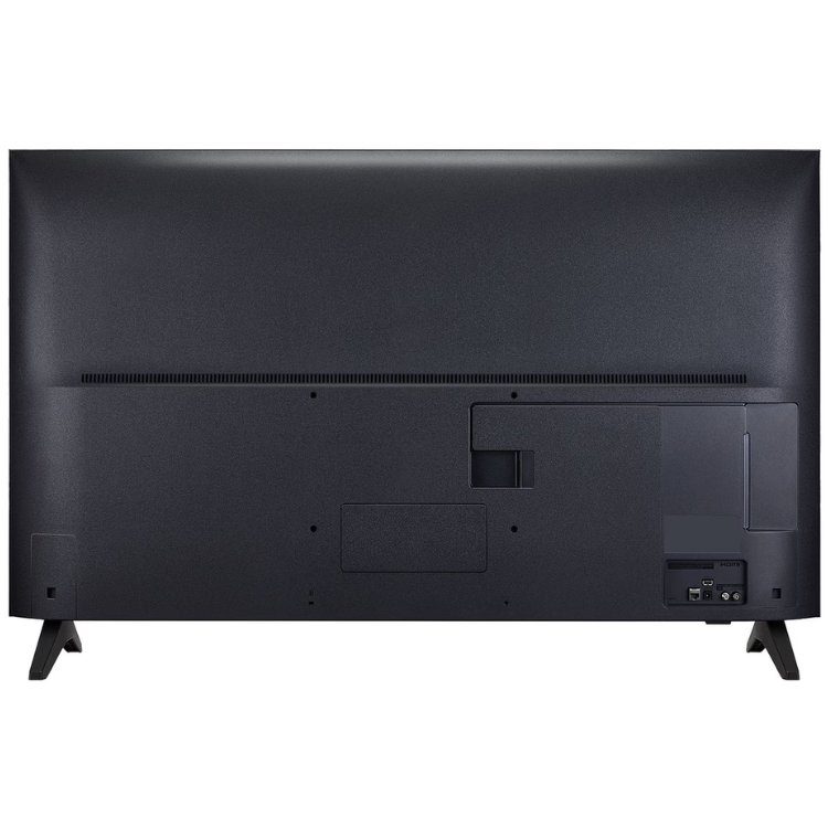 TV LG QNED70 2025, 43", preto, costas, com entradas e pés.