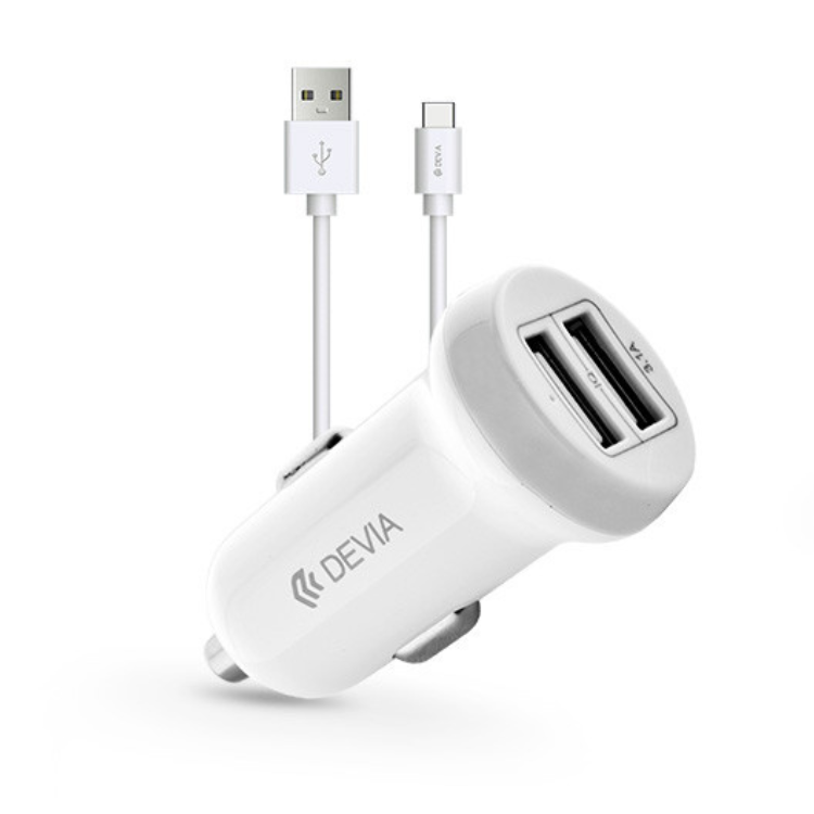 Carregador Isqueiro Devia Smart Type-C Branco