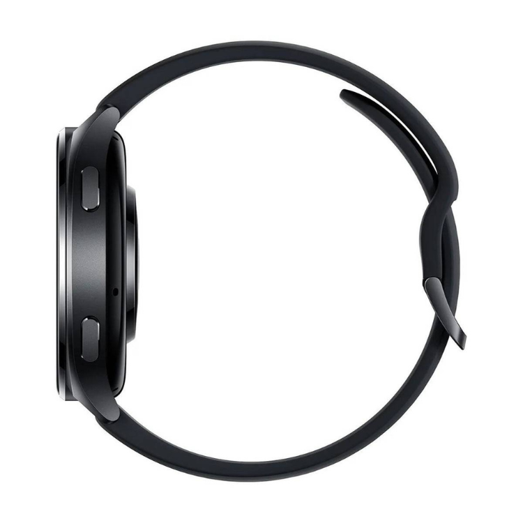 Smartwatch Xiaomi Watch 2 preto com pulseira de borracha.