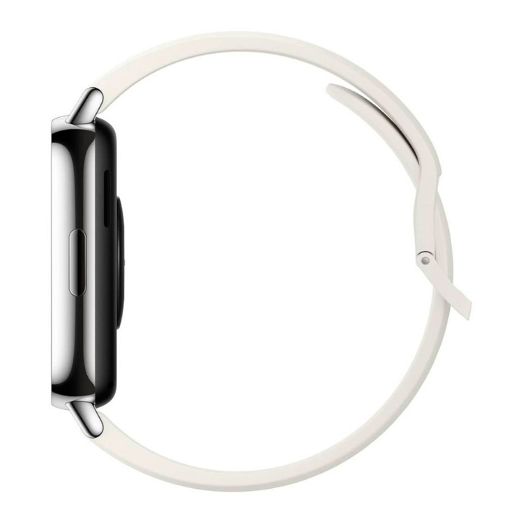 Smartwatch Xiaomi Redmi Watch 5 Lite com pulseira branca e ecrã preto.