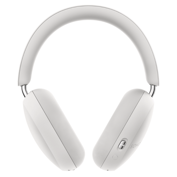 White Sonos Ace Bluetooth ANC headphones with silver accents.