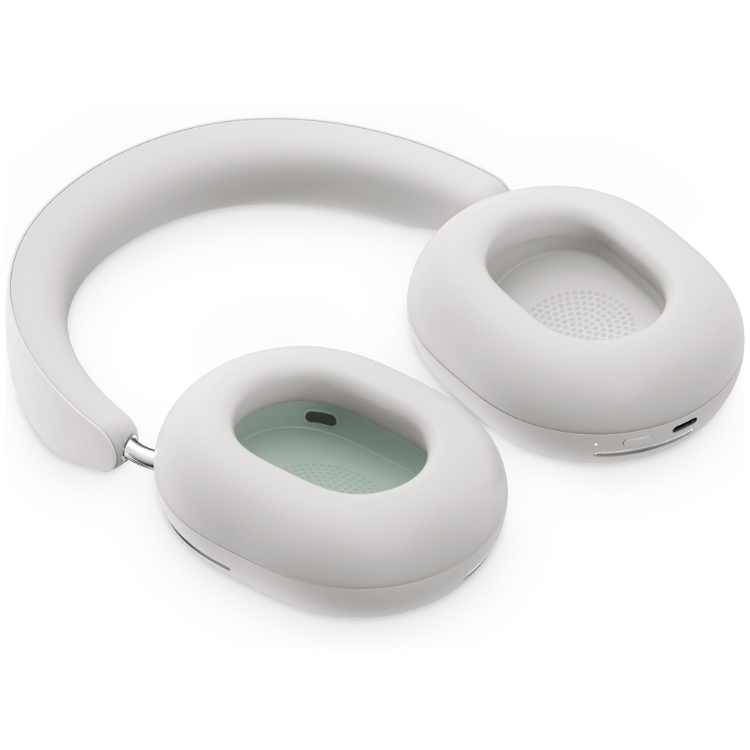 White Sonos Ace Bluetooth ANC headphones, foldable design with cushioned earcups.