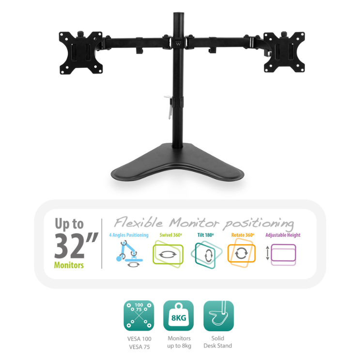 Suporte 2 Monitores Desktop Ewent até" 32"