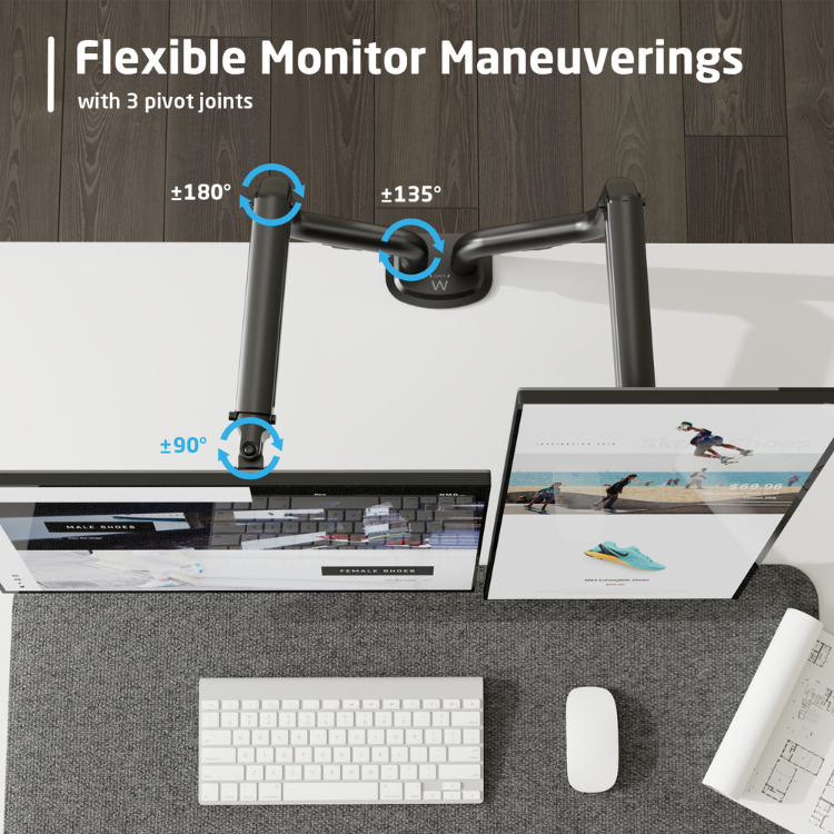 Ewent Dual-Monitor-Tischhalterung 17"-32"