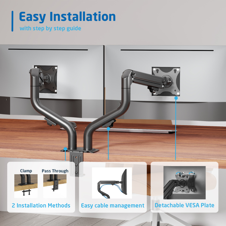 Ewent Dual-Monitor-Tischhalterung 17"-32"