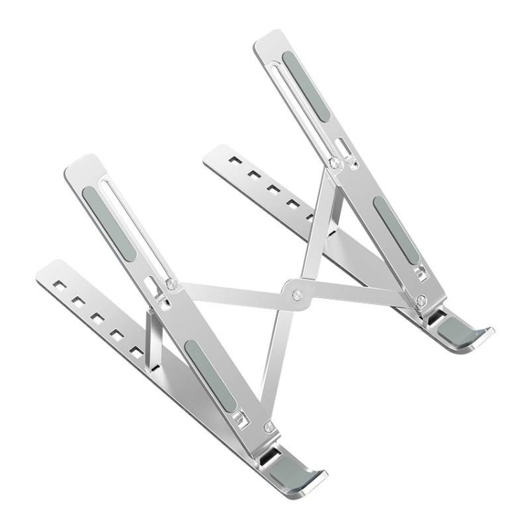 Ewent silver laptop stand, foldable aluminium, for 15.6" laptops.