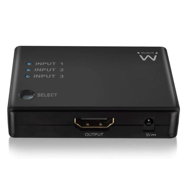 Switch Ewent EW3730 HDMI 3 Entradas/1 Saída 4K 30Hz USB c/ Comando