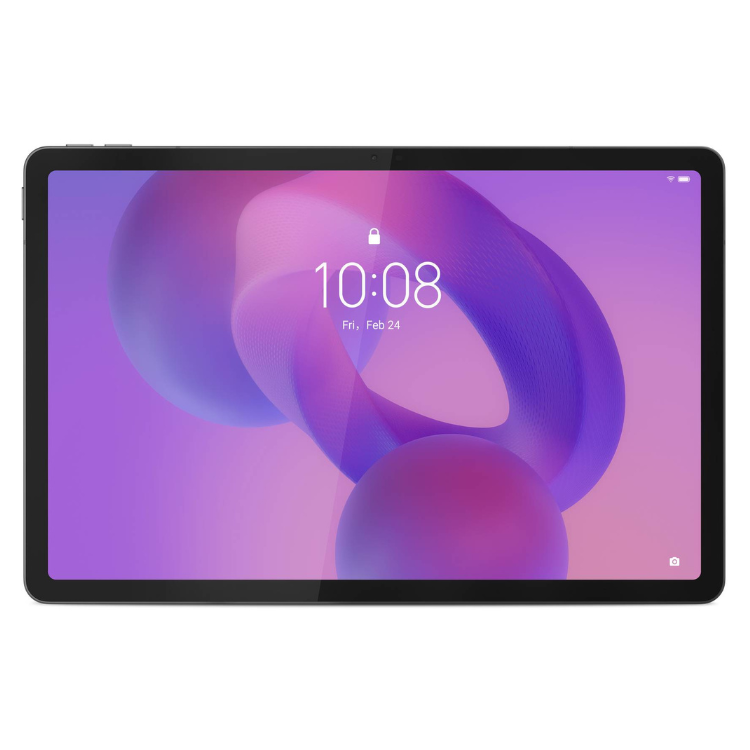 Tablet Lenovo Idea Tab 11 cinzento, ecrã de 11 polegadas com wallpaper de bloqueio.