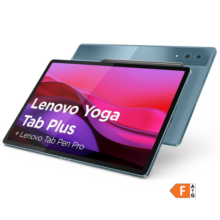 Tablet Lenovo Yoga Tab Plus azul 12.7 polegadas com caneta e teclado incluídos.
