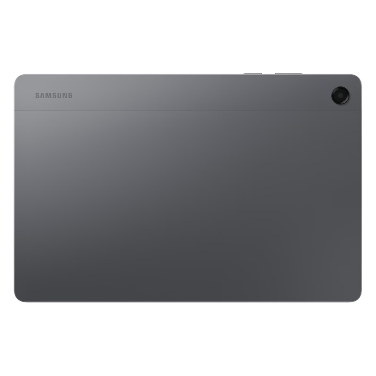 Tablet Samsung Galaxy Tab A11+ cinzento com câmera e logotipo da marca.