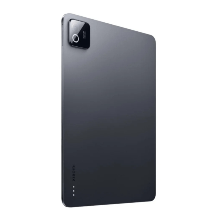 Tablet Xiaomi Pad 8 Pro cinzento, 11 polegadas, com câmera traseira e logotipo Xiaomi na parte inferior.