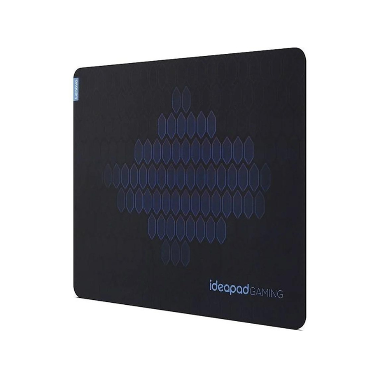 Lenovo IdeaPad Gaming cloth mousepad, black with blue design and logo.