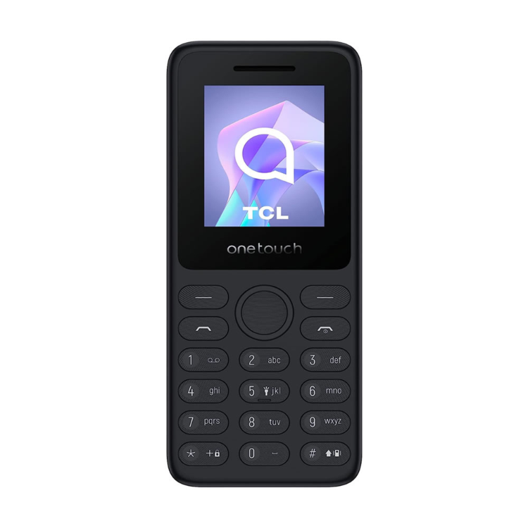 Telemóvel TCL OneTouch 4021 preto com teclado e ecrã colorido.