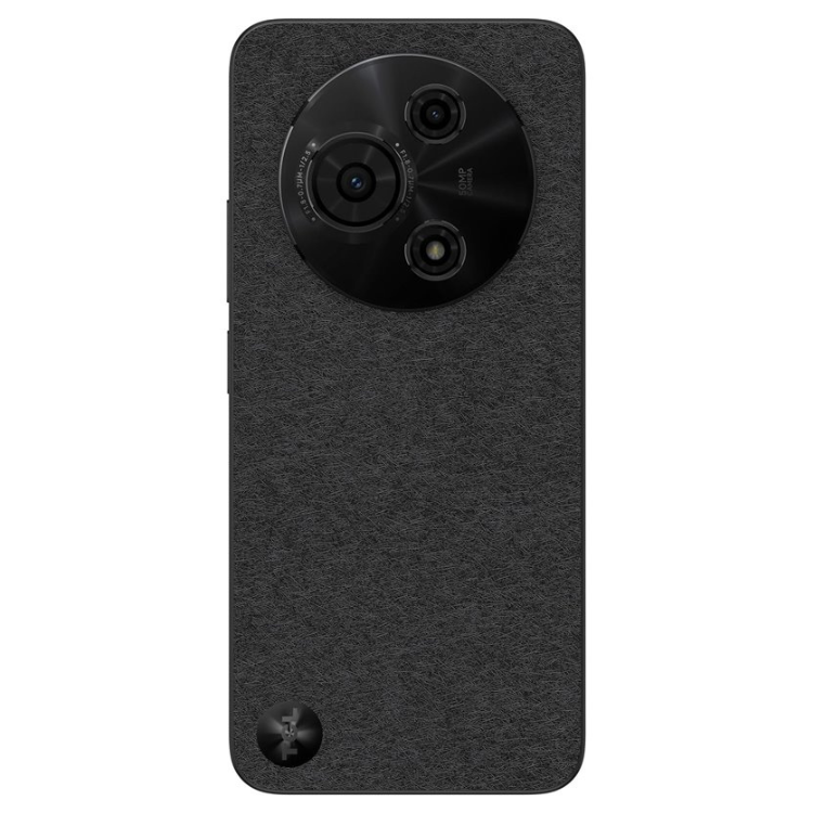 Smartphone TCL 60 SE, preto, com câmera tripla e textura rugosa.