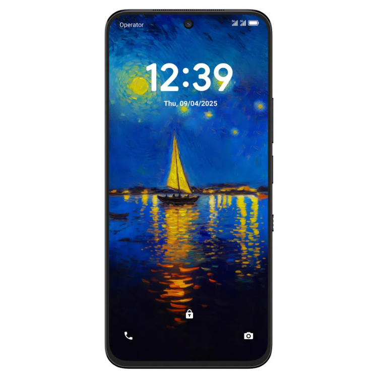 TCL 60 Ultra NXTPAPER, smartphone preto com ecrã de bloqueio noturno