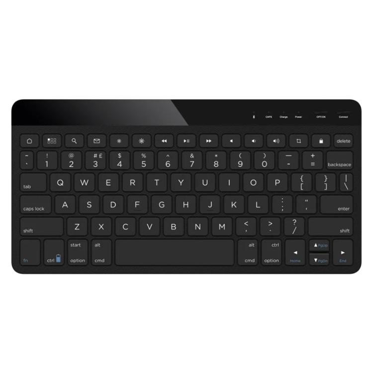 Black Bluetooth keyboard, TCL brand, full-size QWERTY layout.
