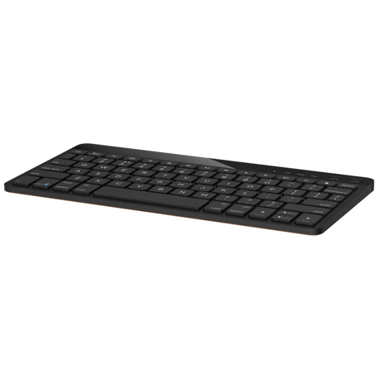 Black TCL Bluetooth keyboard with white lettering on keys.