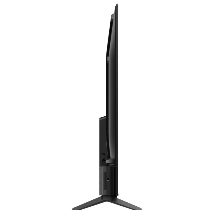 TCL P6K Smart TV 4K LED 55" preto, vista lateral, com base.