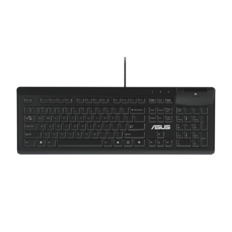 Black ASUS keyboard with SmartCard reader, USB connector.