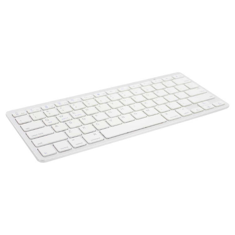 Ewent Ultra-Slim Bluetooth keyboard, silver, white keys.