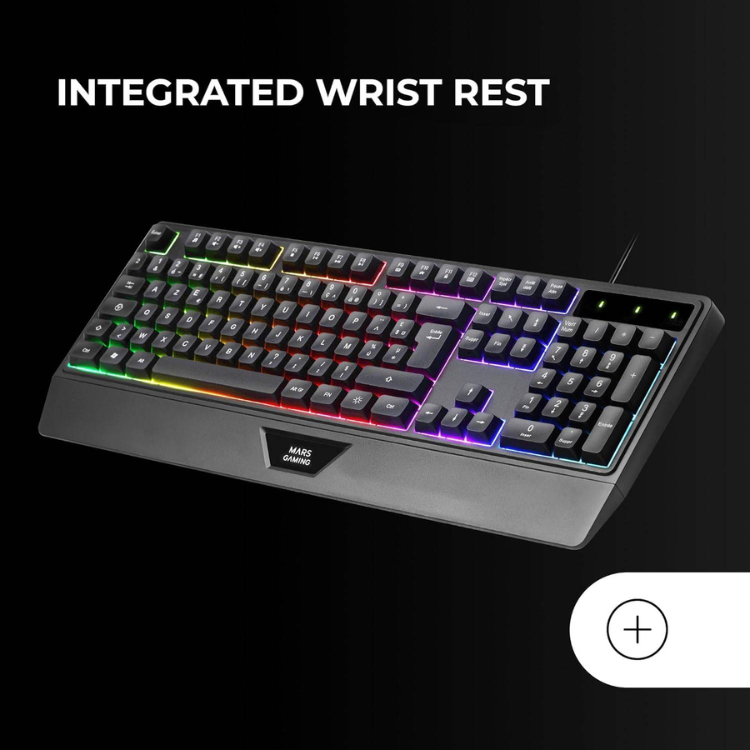 Teclado Mars Gaming MK124 FRGB H-Mech Preto