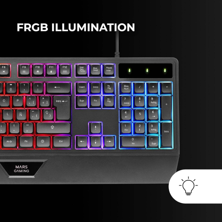Teclado Mars Gaming MK124 FRGB H-Mech Preto