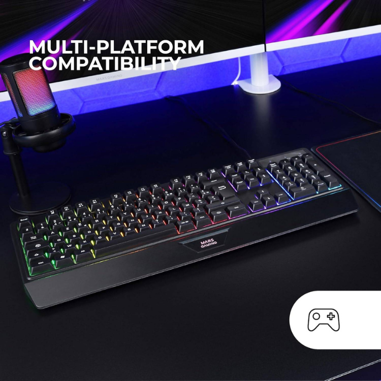 Teclado Mars Gaming MK124 FRGB H-Mech Preto
