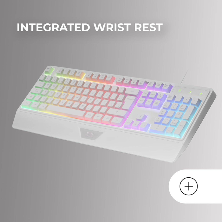 Teclado Mars Gaming MK124 FRGB H-Mech PT Branco
