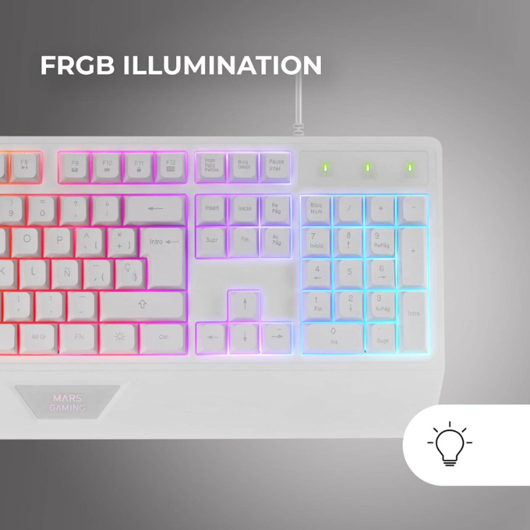 Teclado Mars Gaming MK124 FRGB H-Mech PT Branco