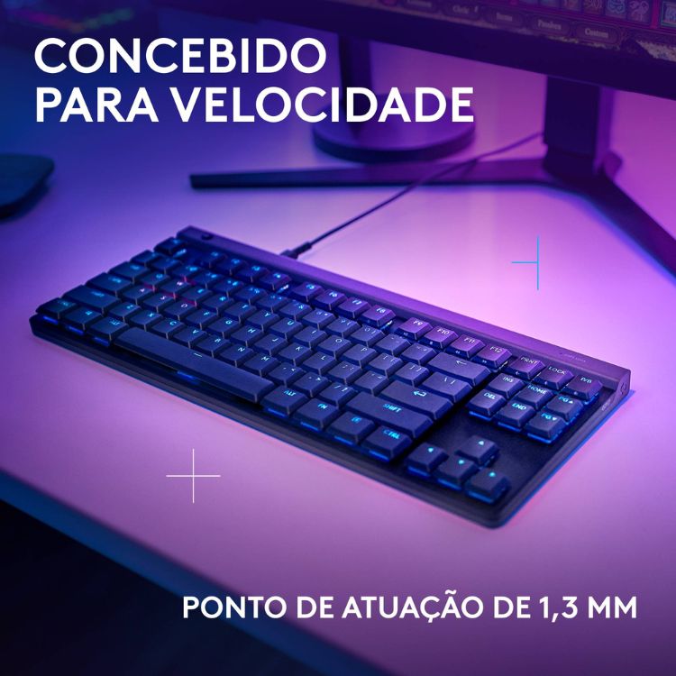 Teclado Mecânico Logitech G515 TKL RGB PT GL Tactile Preto