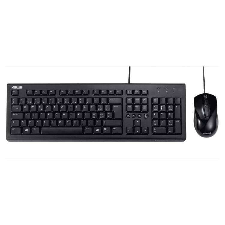 Teclado + Rato Asus U2000 c/ Fios PT Preto