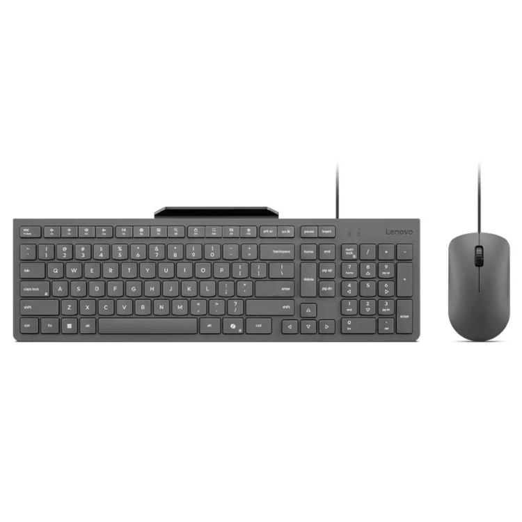 Lenovo 310 USB-A keyboard and mouse combo, black, Portuguese layout.