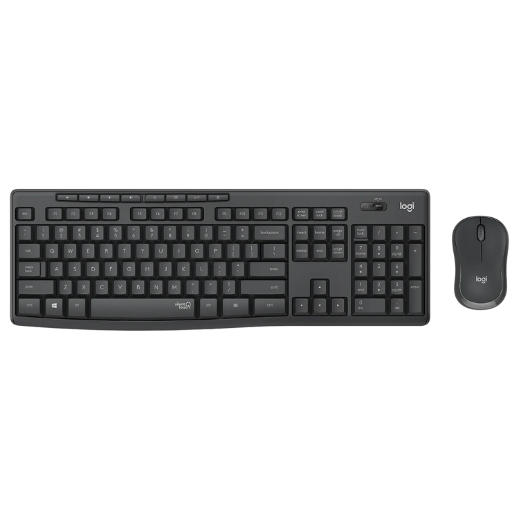 Logitech MK295 wireless keyboard and mouse set, black, Portuguese layout.
