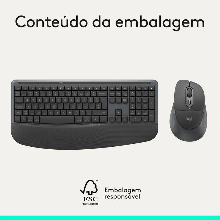 Teclado + Rato Logitech Signature Comfort Plus MK880 Bluetooth PT Graphite