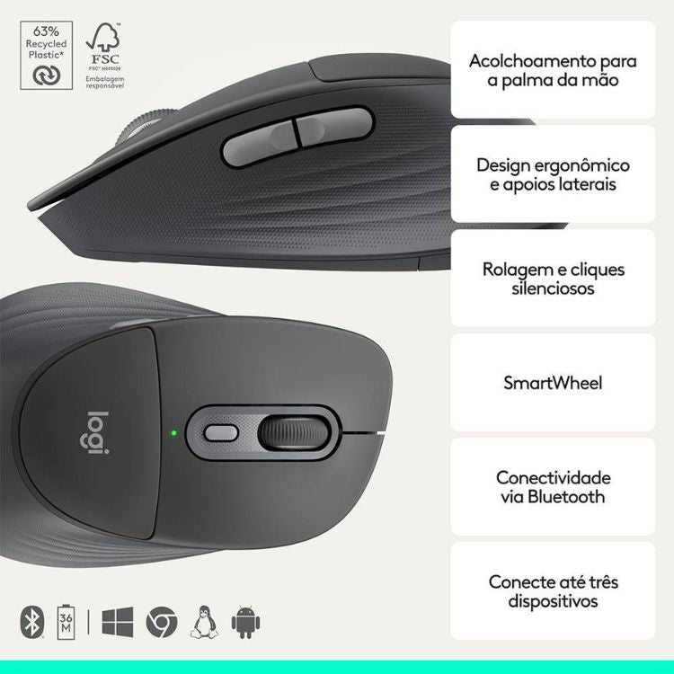 Teclado + Rato Logitech Signature Comfort Plus MK880 Bluetooth PT Graphite