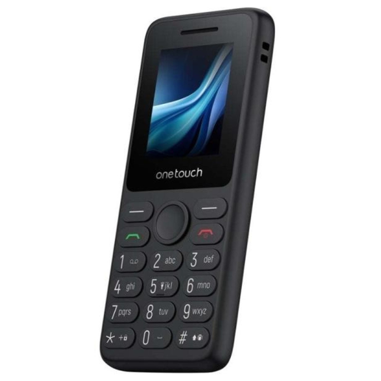 Telemóvel TCL OneTouch 5041 preto, com teclado e ecrã.