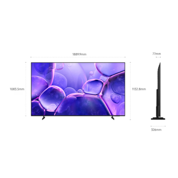 Televisão Samsung Crystal U8005F (2025) Smart TV 4K LED 85"