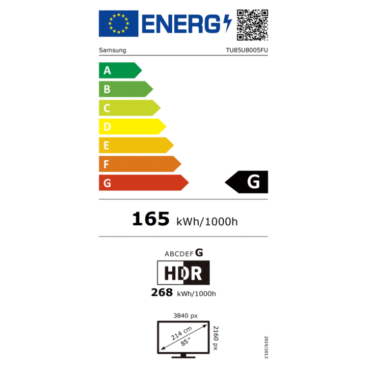 Televisão Samsung Crystal U8005F (2025) Smart TV 4K LED 85"