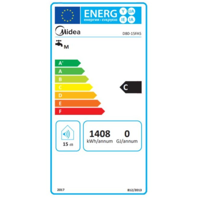 Termoacumulador Midea D80-15FA5 74L 1500W