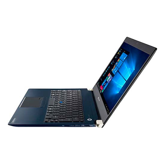 Dynabook Portégé X30-F-14V laptop, dark blue, 13.3" Windows 10 screen.