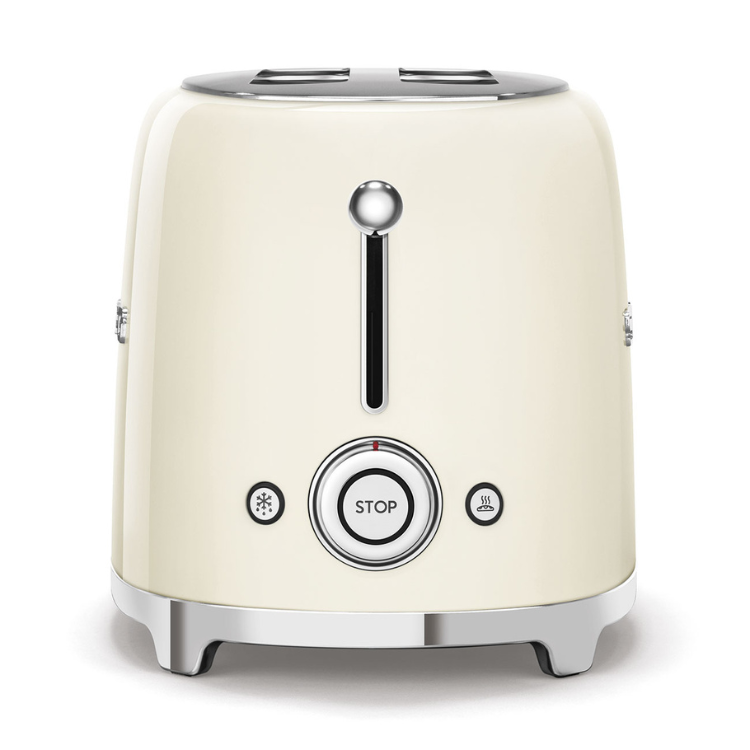 Smeg Anni 50 cream toaster, 4 slices, retro-style with chrome details.