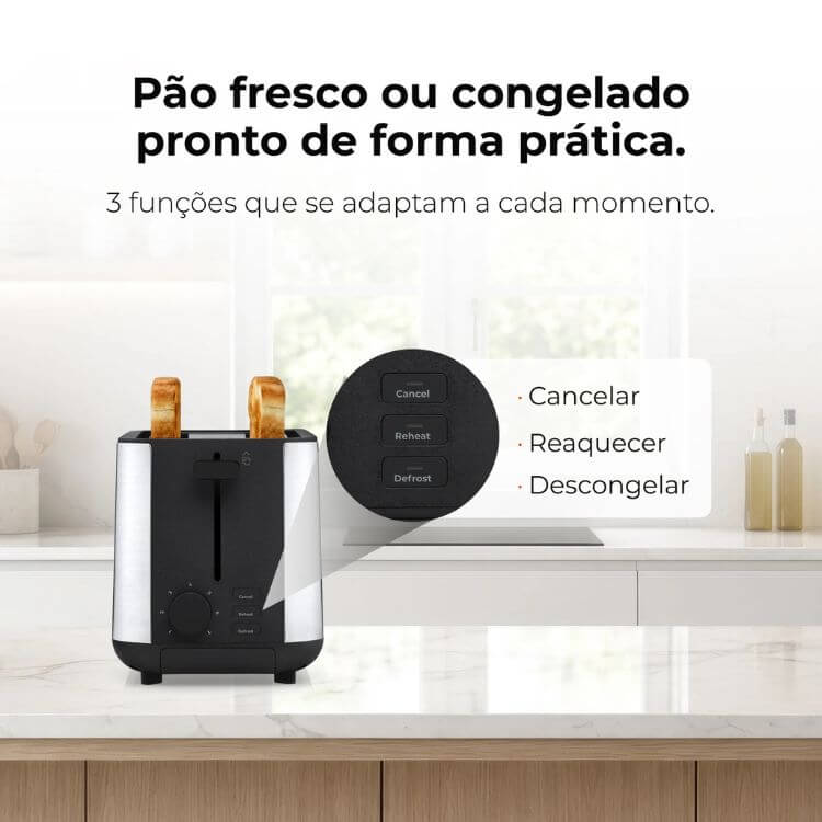 Torradeira Flama 970FL 2 Fatias 1470W Inox