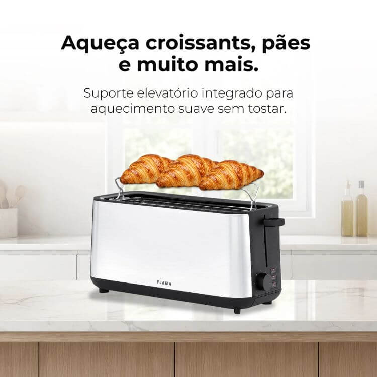 Torradeira Flama 970FL 2 Fatias 1470W Inox
