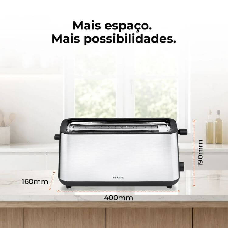 Torradeira Flama 970FL 2 Fatias 1470W Inox