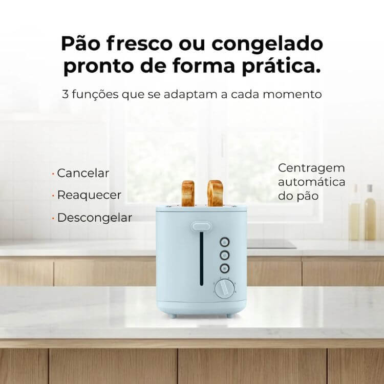 Torradeira Flama Soft Touch 997FL 2 Fatias 1050W Azul