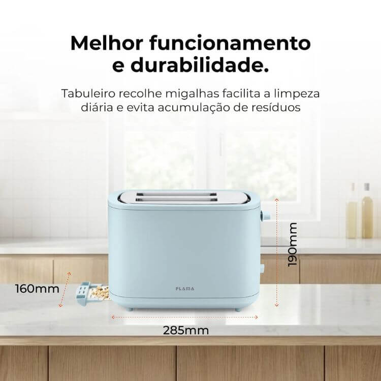 Torradeira Flama Soft Touch 997FL 2 Fatias 1050W Azul