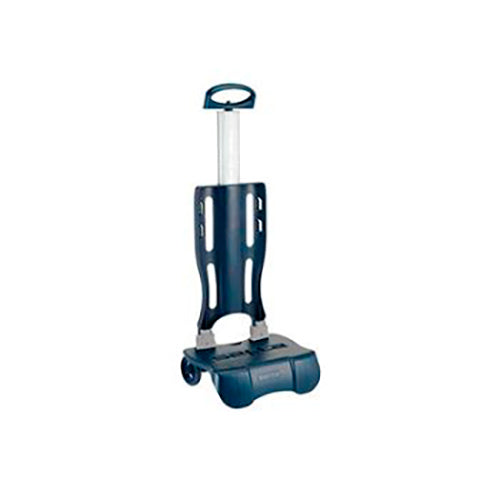 Trolley com rodas Safta, cor azul escura, com puxador retrátil e base com rodas.