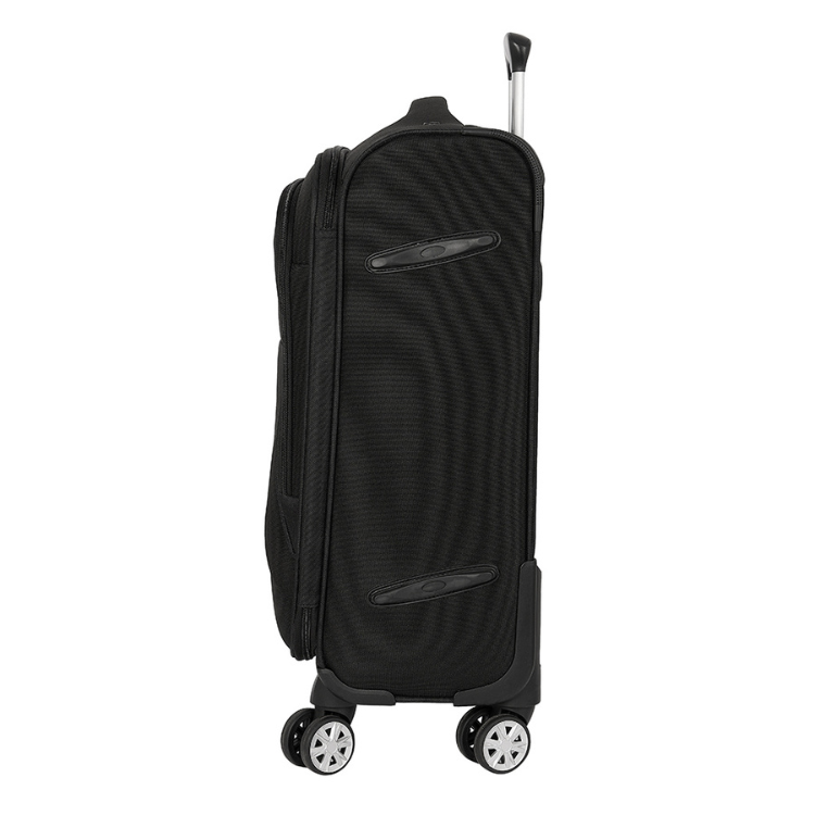 Mala de Viagem Safta Business 20" Preto, com rodas e alça retrátil, pronta para viajar.