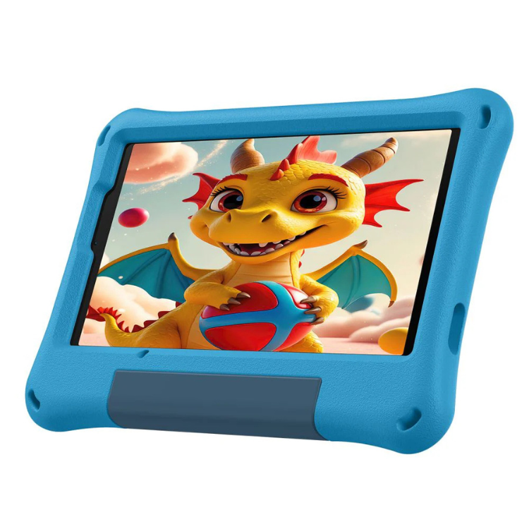 Tablet Ulefone Tab A9 Pro Kids 4GB/128GB Wi-Fi Azul, com imagem de um dragão a segurar uma bola.